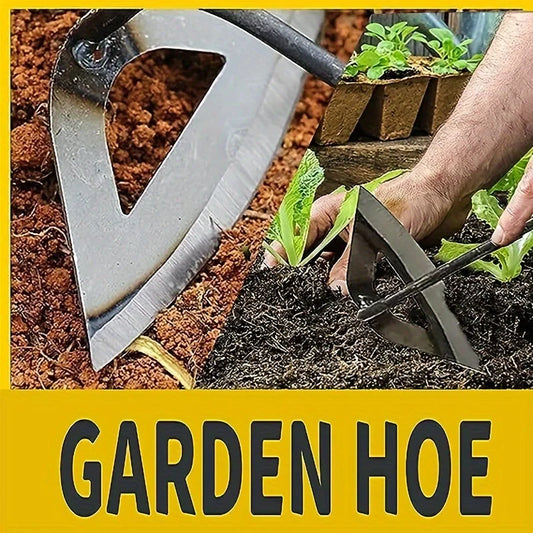 Heavy-Duty Steel Hollow Garden Hoe – Rust Resistant Hand Weeder Tool