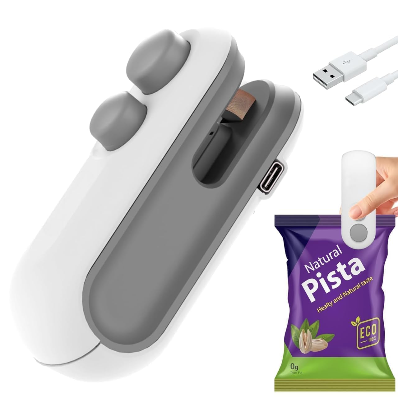USB Rechargeable Mini Bag Sealer — included in this GOMANBY bundle