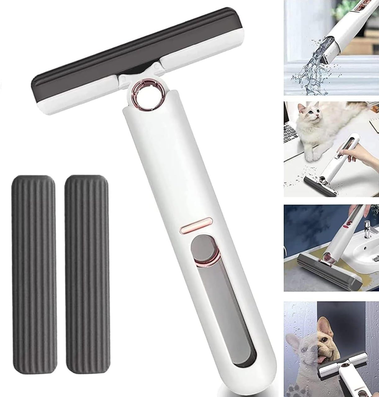 Handheld Squeeze Mop with 2 Sponge Heads — included in this GOMANBY bundle