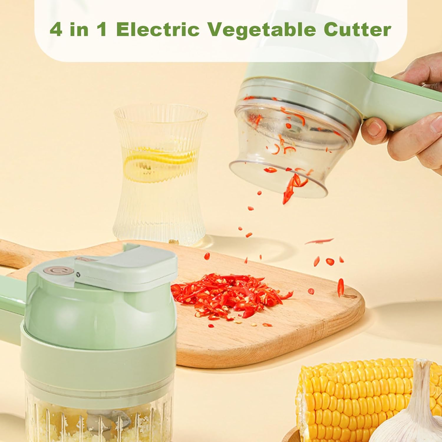 4 in 1 Portable Electric Vegetable Cutter Set