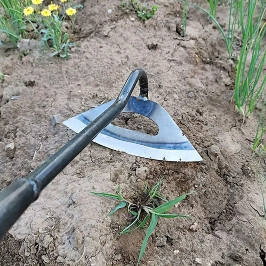 Heavy-Duty Steel Hollow Garden Hoe – Rust Resistant Hand Weeder Tool