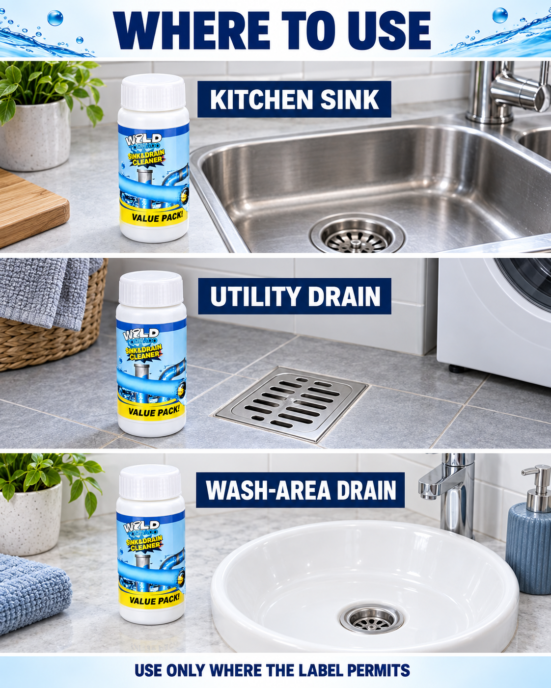 Drain Clarity Powder — Pack of 3