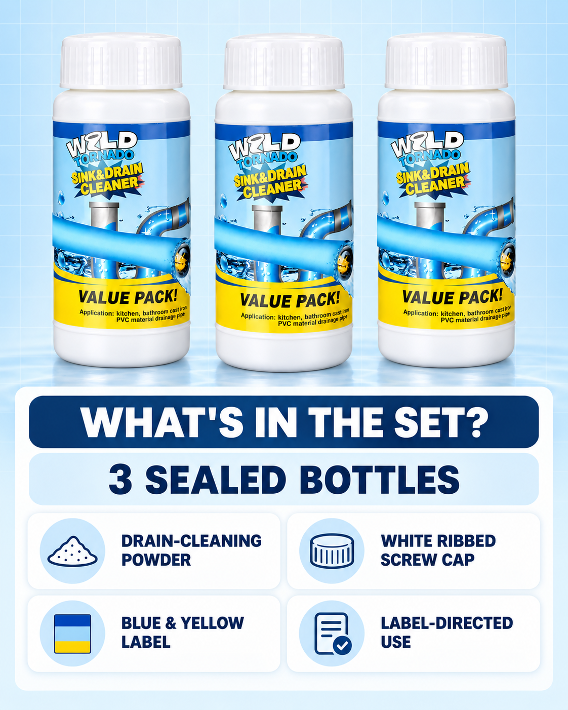 Drain Clarity Powder — Pack of 3