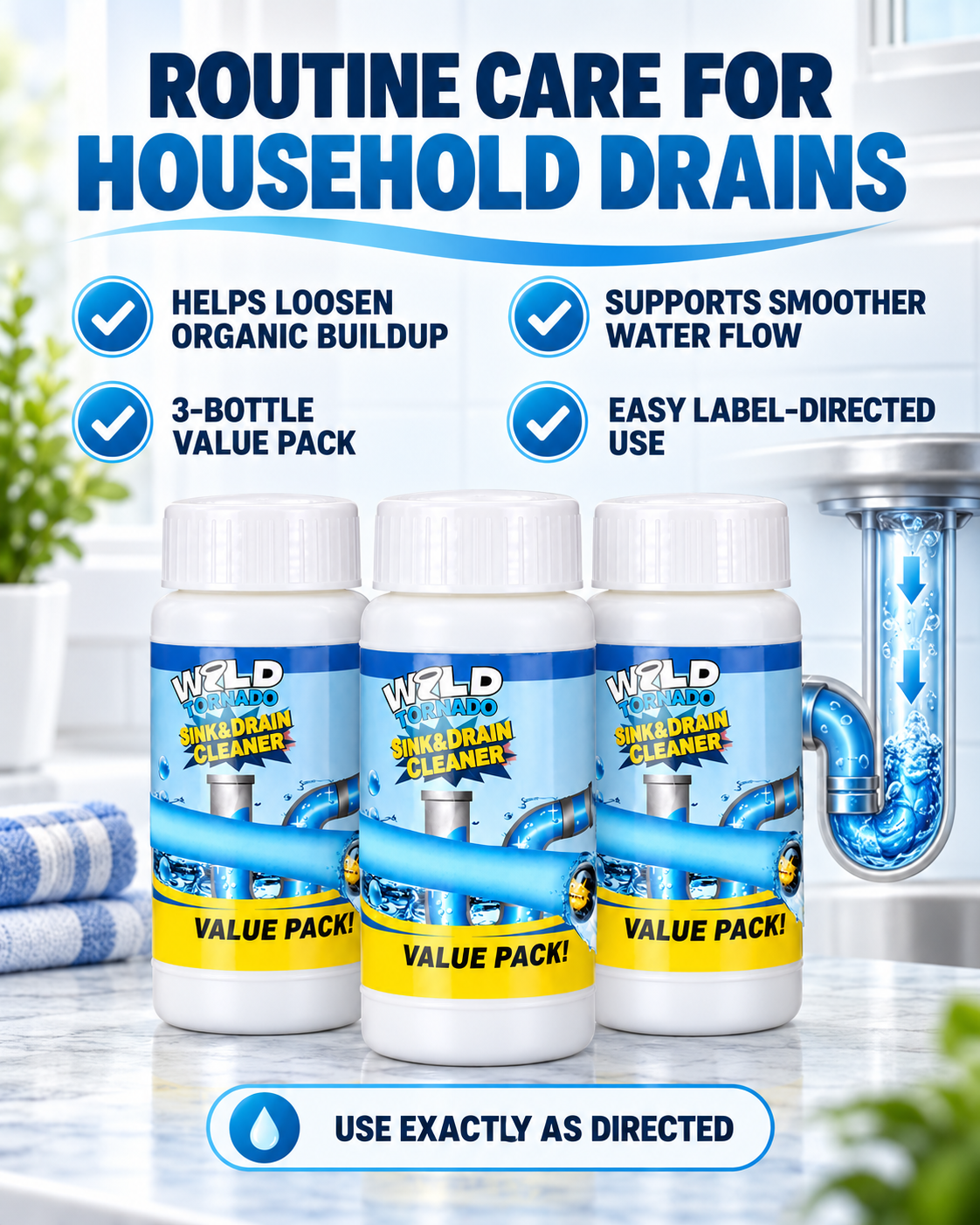 Drain Clarity Powder — Pack of 3