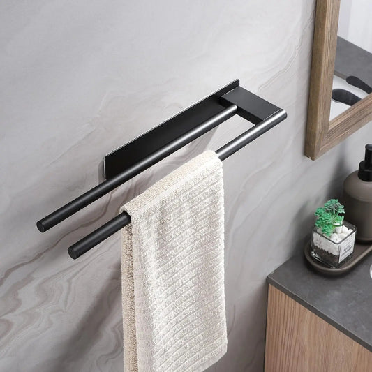 Bathroom Towel Racks No Drill Double Adhesive Towel Bar Stainless Steel 39CM