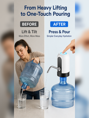 EasyPour Pump comparison of heavy lifting and one-touch pouring