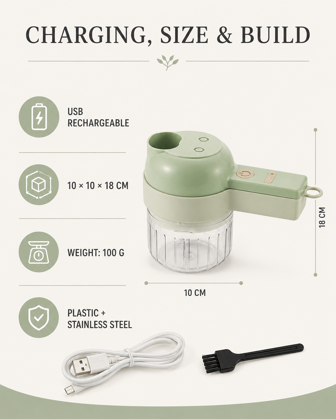 4 in 1 Electric Vegetable Cutter verified charging size weight and build