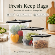 GOMANBY Fresh Keep Bags reusable silicone food storage set of three