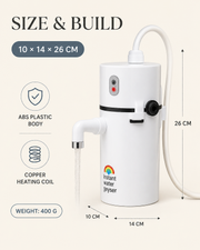 Instant Geyser verified size weight and build