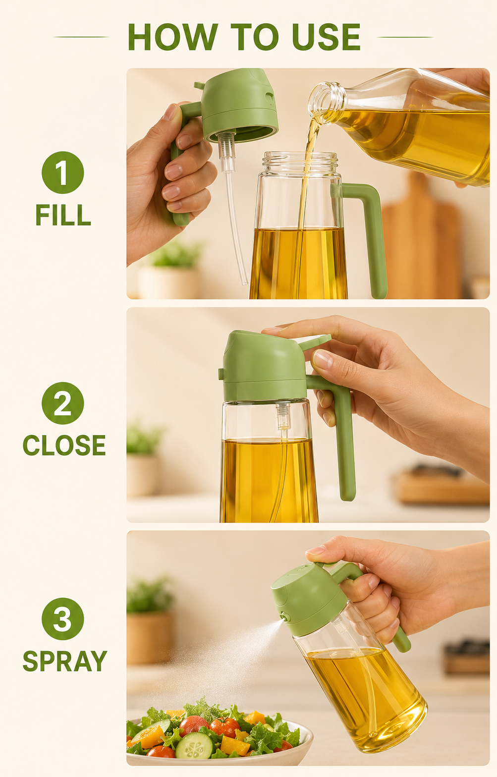 How to use the Oil Sprayer Bottle