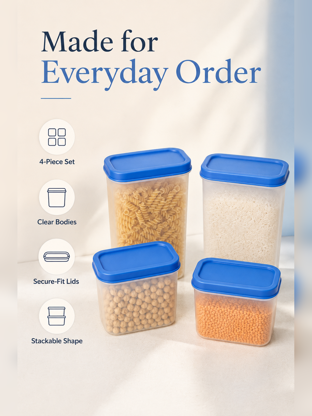 Pantry Seal Set benefits including clear bodies secure-fit lids and stackable shape