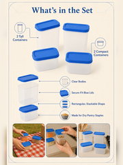 Pantry Seal Set overview with two tall and two compact containers