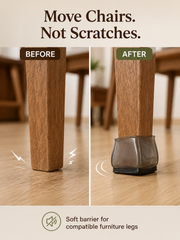 QuietStep Pads before and after floor protection