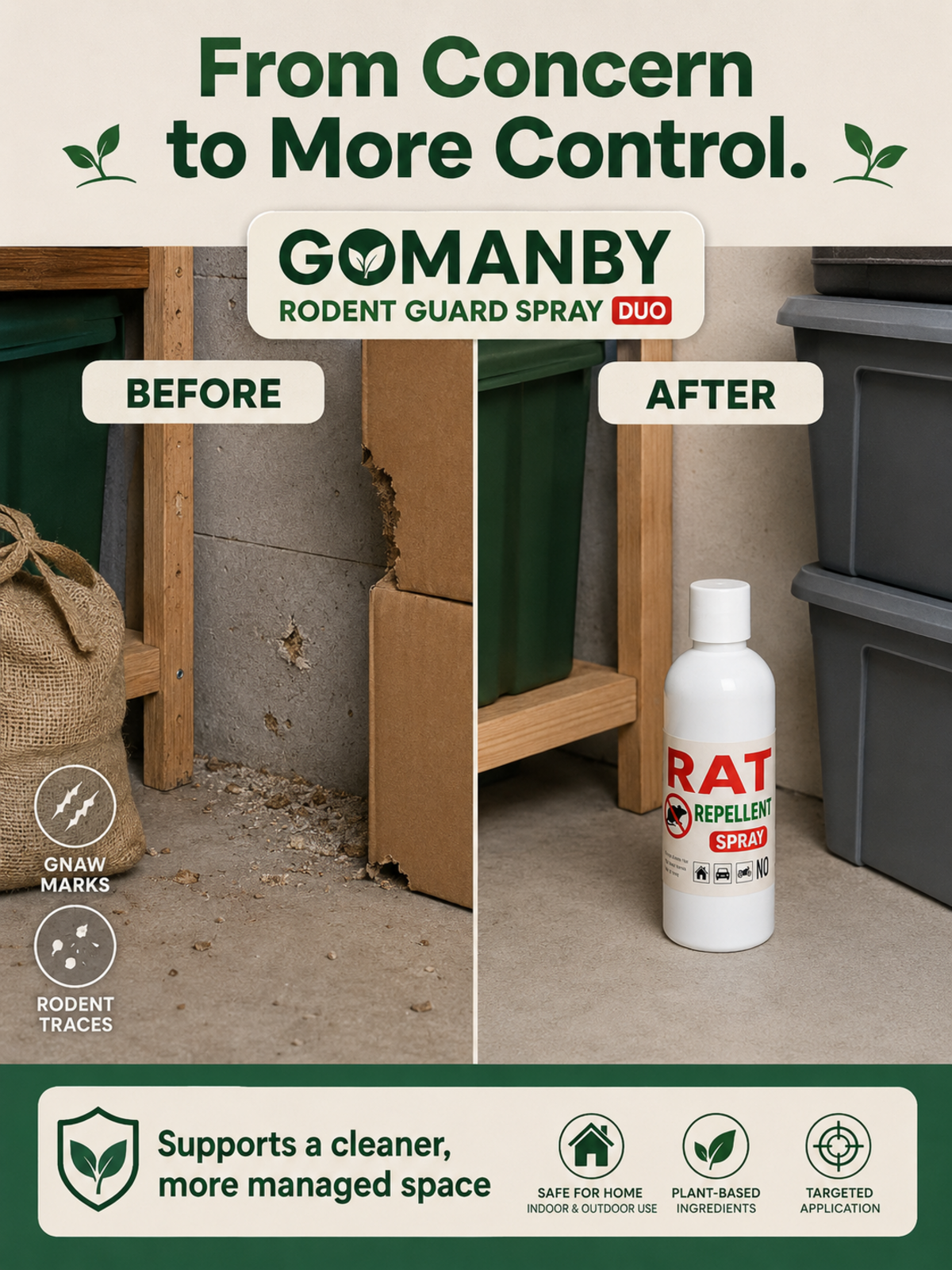 Rodent Guard Spray Duo before and after