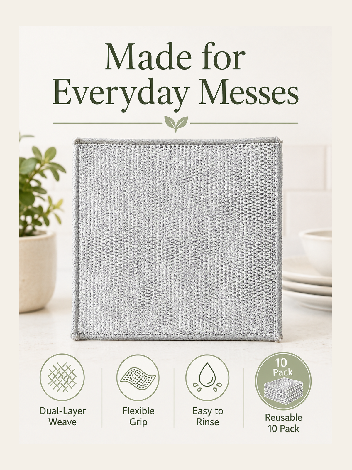Silver Scrub Cloth dual-layer flexible reusable benefits