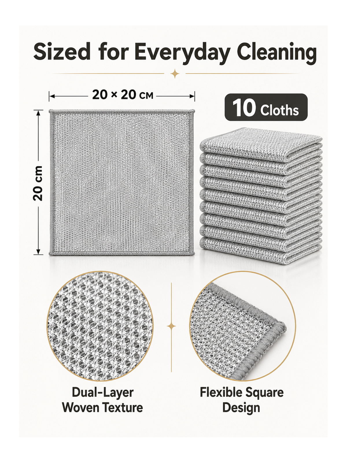 Silver Scrub Cloth 20 by 20 cm 10 pack specifications