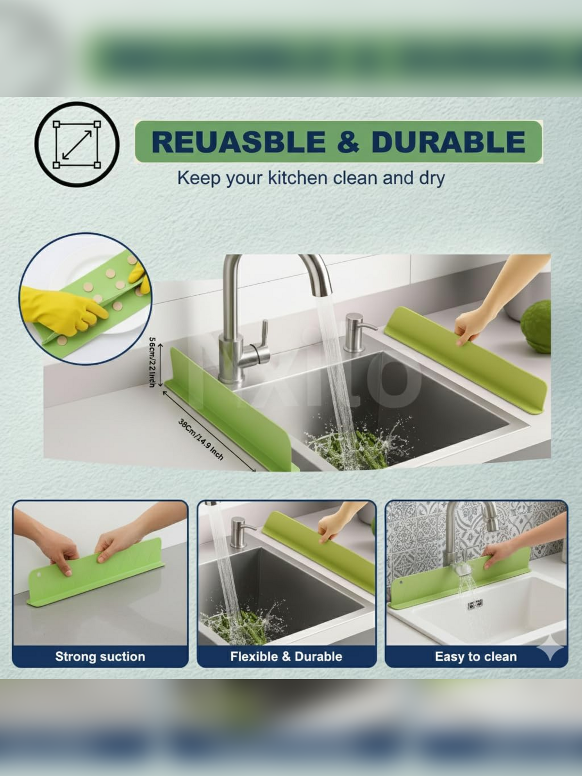 Dry Sink Guard Duo reusable flexible and easy-clean features
