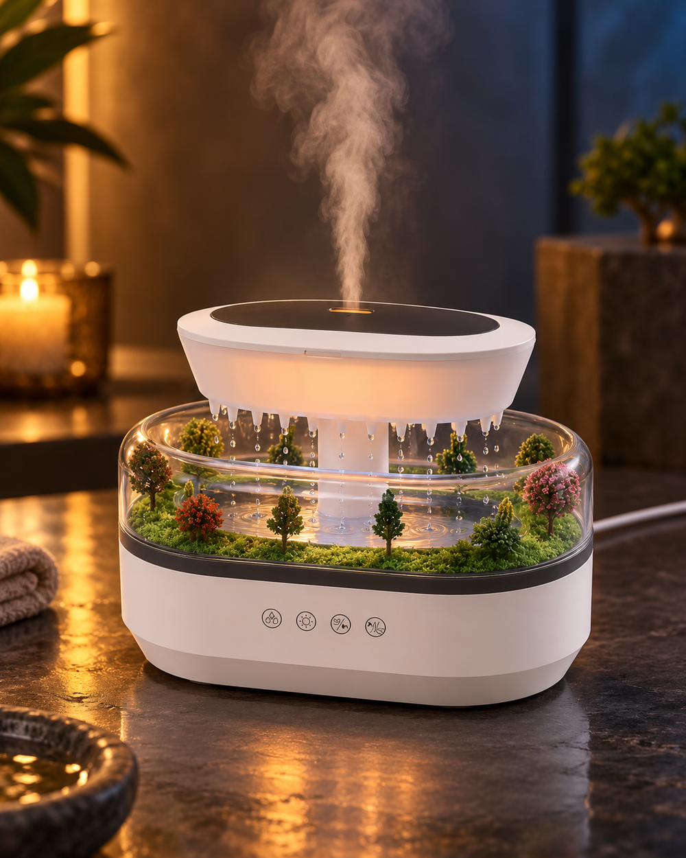 Rain Calm Diffuser rain mist and ambient light