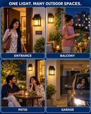Solar wall lamp use cases for entrance balcony patio and garage