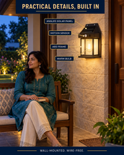 Smart Path Light solar panel motion sensor frame and bulb details