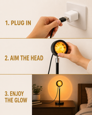 How to plug in, aim and enjoy the sunset lamp glow